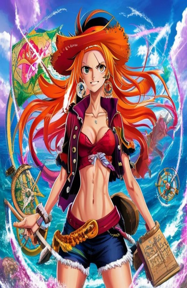 Nami One Piece AI Wallpaper