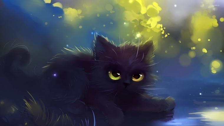 Free download Black Cat In Green Eyes And Green Background Wallpaper ...