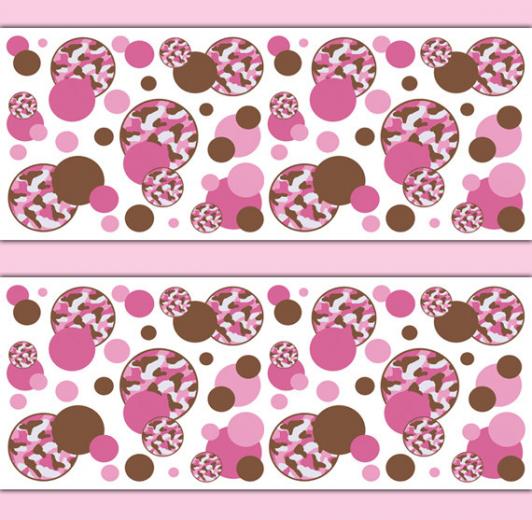 Free download to PINK CAMO HEART Wallpaper Border Wall Decals Girl