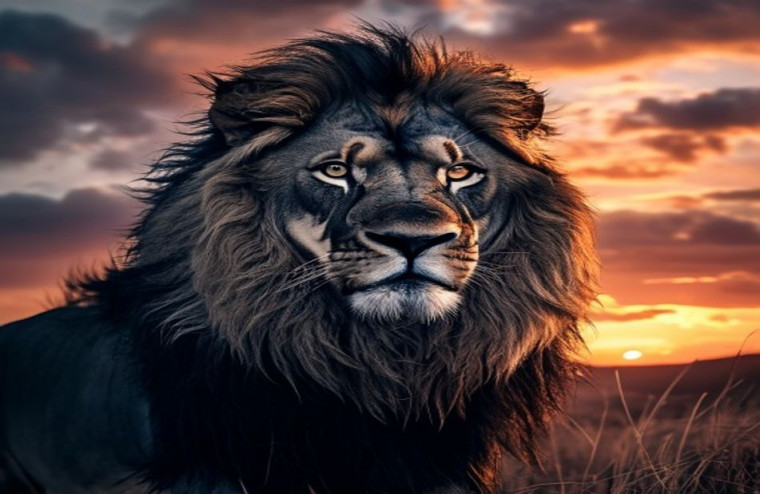 Black Lion HD AI Wallpaper