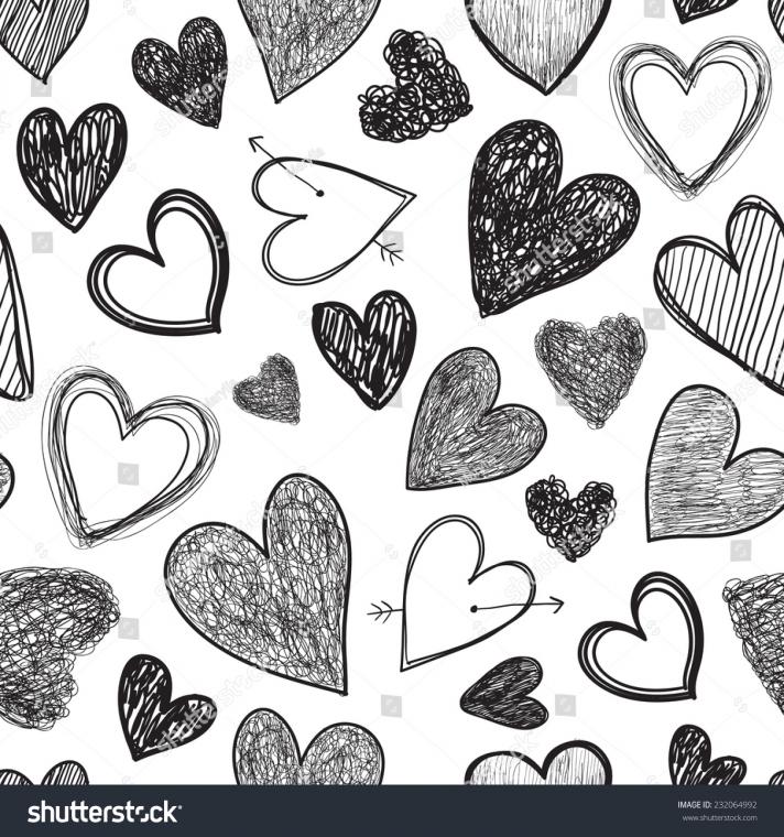 Free download Abstract Valentine Black Heart On White Stock