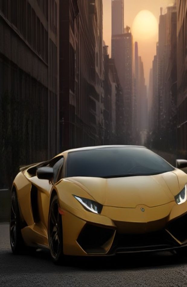 Gold Lamborghini AI Wallpaper
