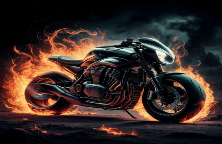 Ghost Rider Bike AI Wallpaper