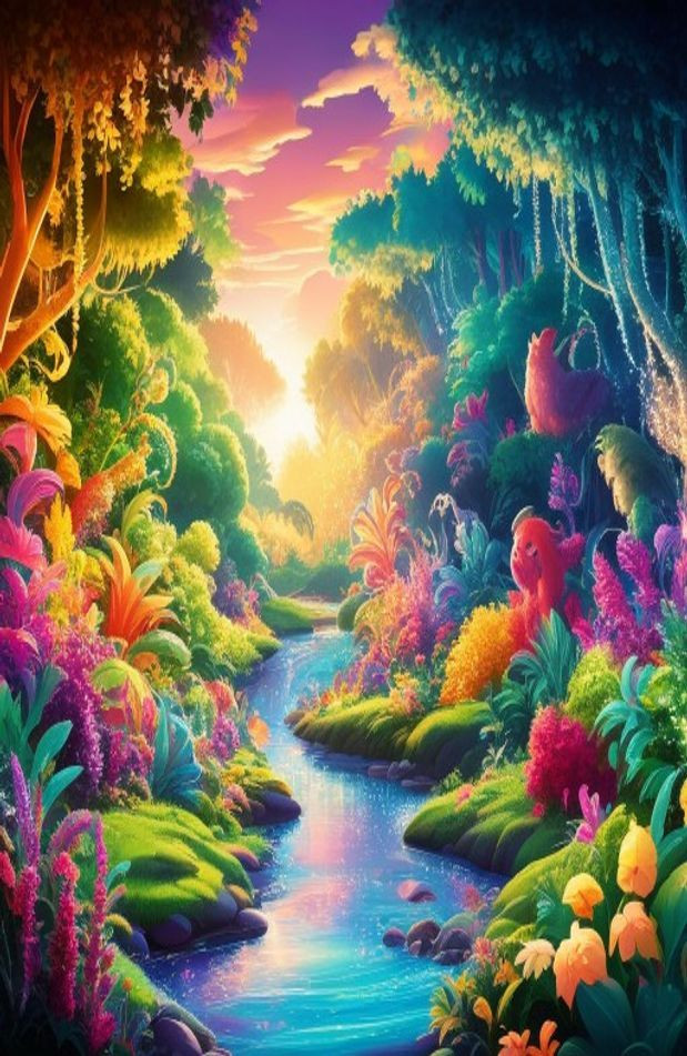Anime Forest AI Background