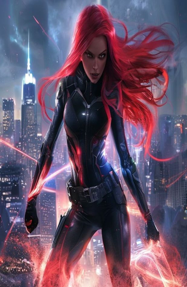 Black Widow HD AI Wallpaper