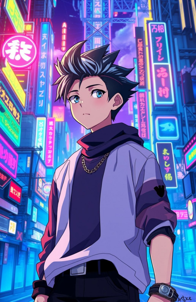 Cool Boy Anime AI Wallpaper