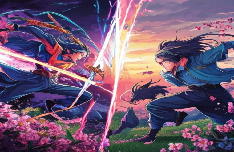 Dual Monitor Anime AI Wallpaper