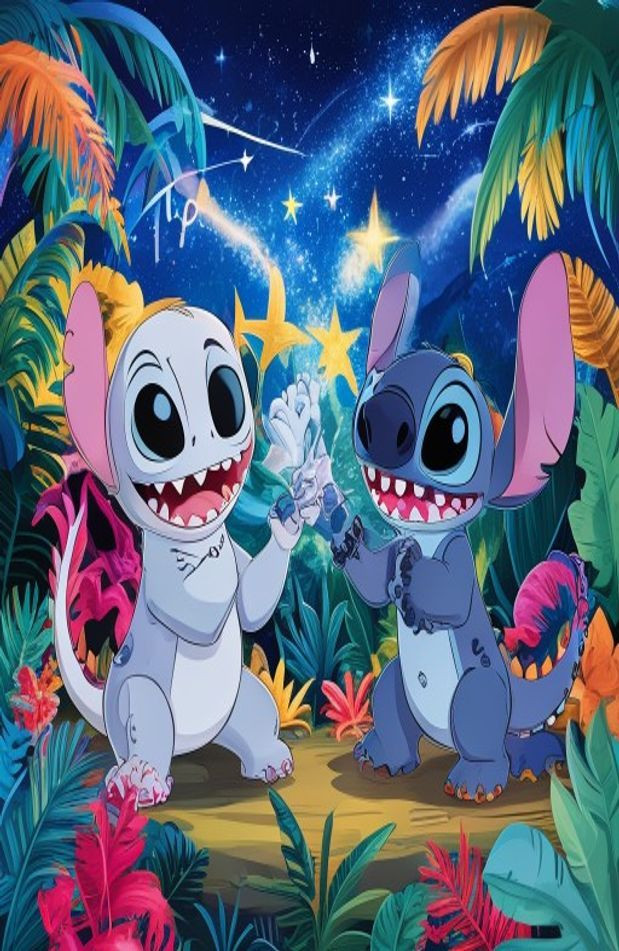 Toothless And Stitch AI Wallpaper