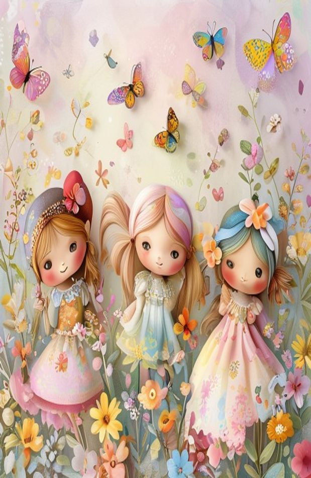 Cute Dolls AI Wallpaper