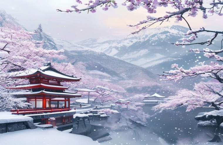 Winter Japan AI Wallpaper