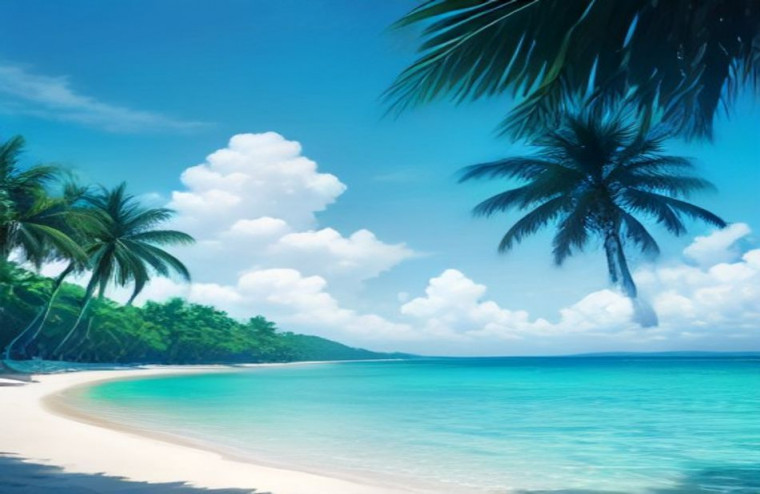 Tropical Island AI Wallpaper