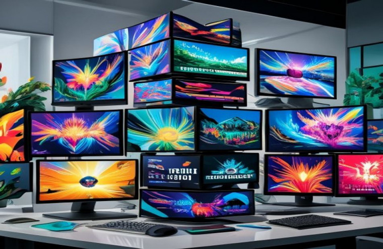 Stacked Monitor AI Wallpaper