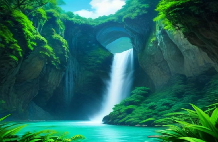 Live Waterfall AI Wallpaper
