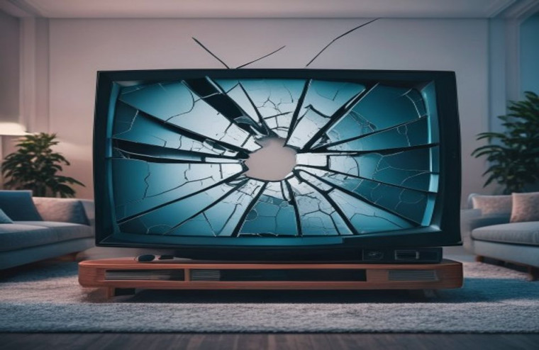 Cracked Tv Screen Prank AI Wallpaper