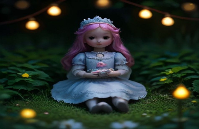 Cute Doll Pictures AI Wallpaper