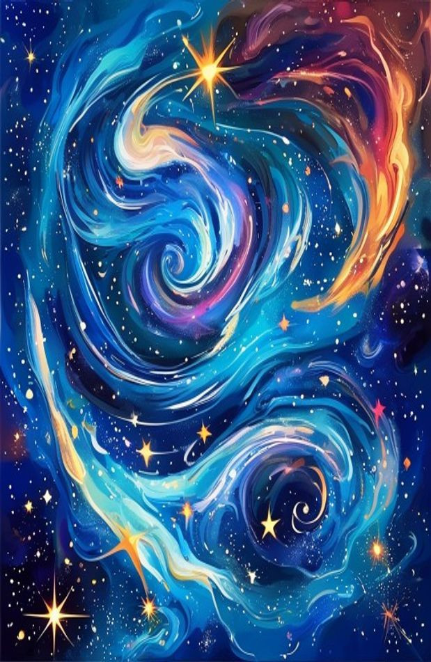 Blue Space AI Wallpaper