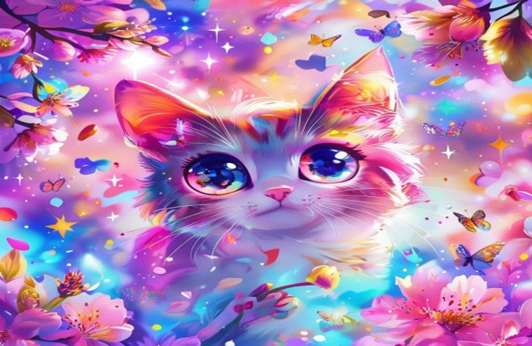 Anime Cat AI Wallpaper