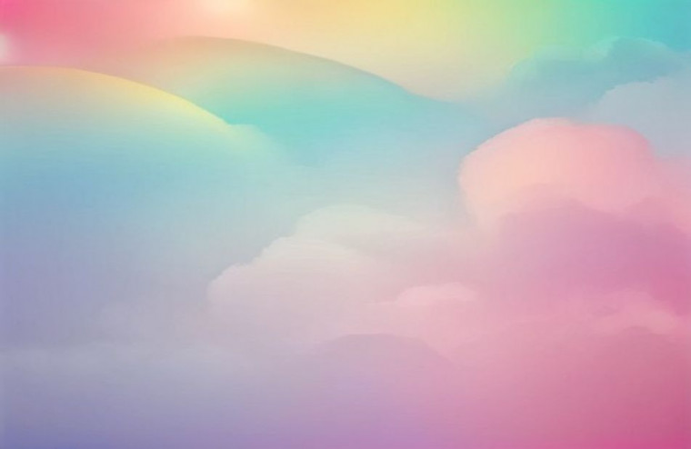 Pastel Rainbow AI Wallpaper
