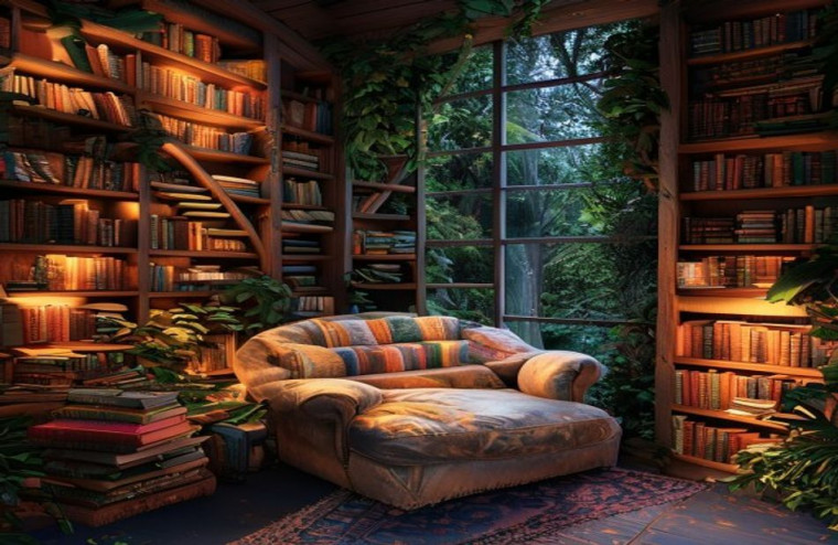 Library AI Wallpaper Image