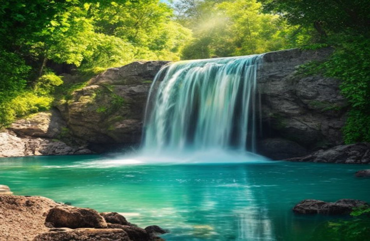 Waterfall AI Wallpaper With Sound