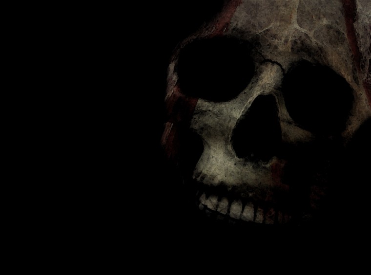 Free download art fiction black background skeletons skull smoke HD