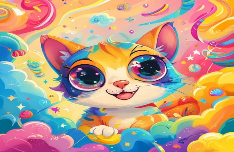 Cartoon Cat AI Wallpaper