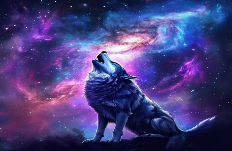 Galaxy Wolf AI Wallpaper