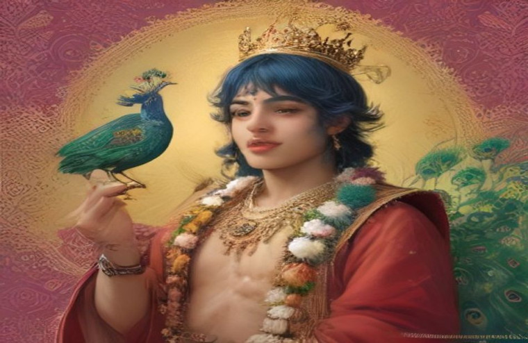 Natkhat Krishna HD AI Wallpaper