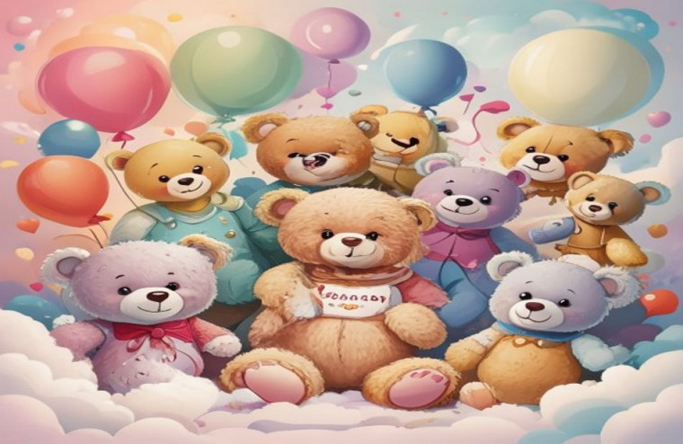Cute Teddy Bears AI Wallpaper