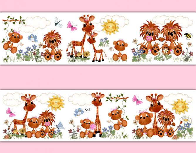 Free download Cute Jungle Animals Wallpaper Border Wall Decals for baby