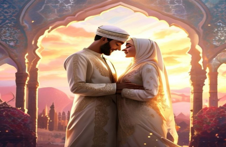 Islamic Couple AI Wallpaper Models