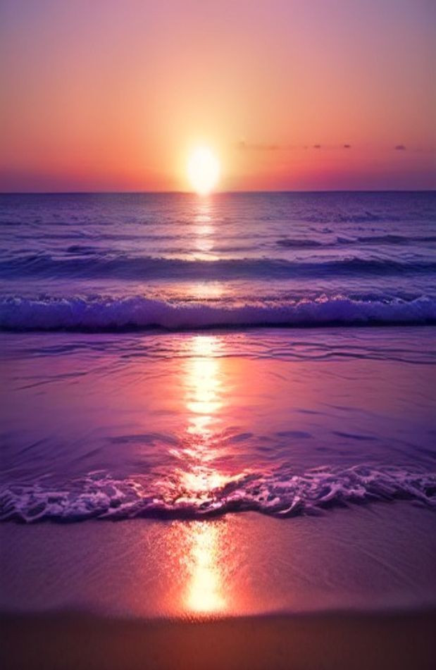 Sunset Beaches AI Wallpaper
