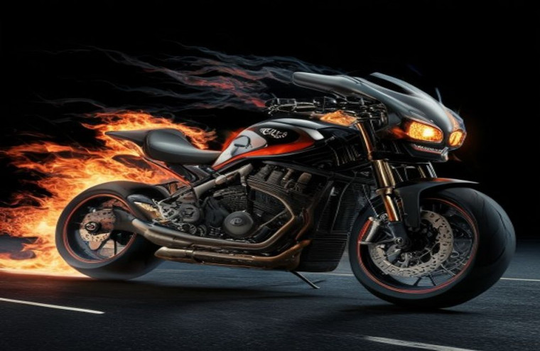 Ghost Rider Bike AI Wallpaper