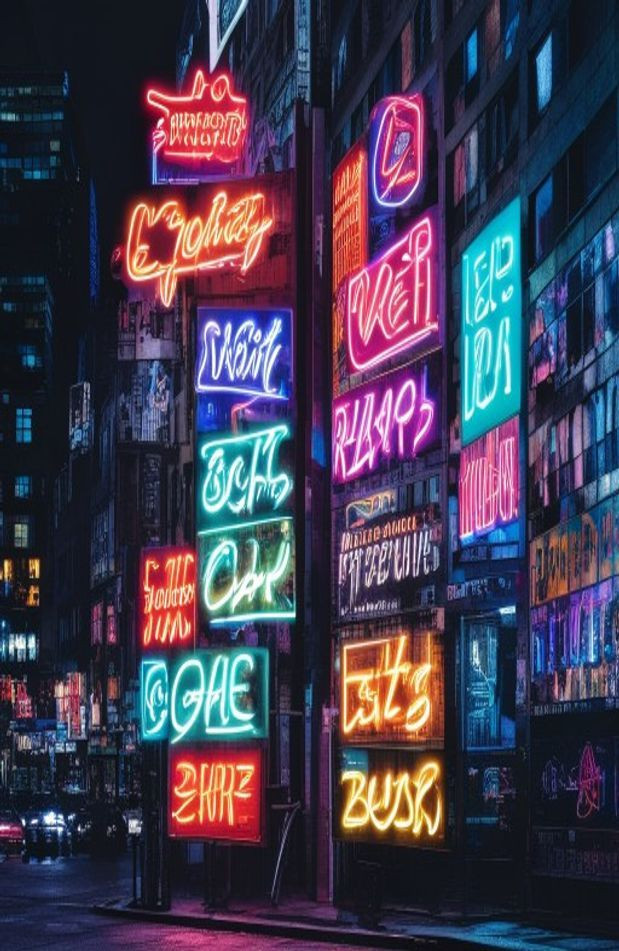 Neon Signs AI Wallpaper