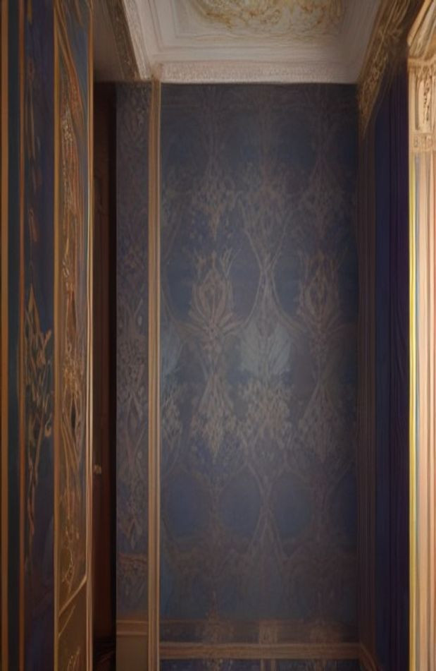 Royal Blue And Gold AI Wallpaper
