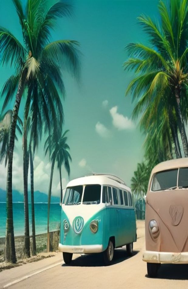 Travel Retro AI Wallpaper