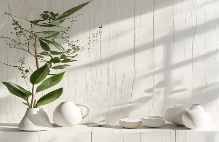 White Wood AI Background AI Wallpaper