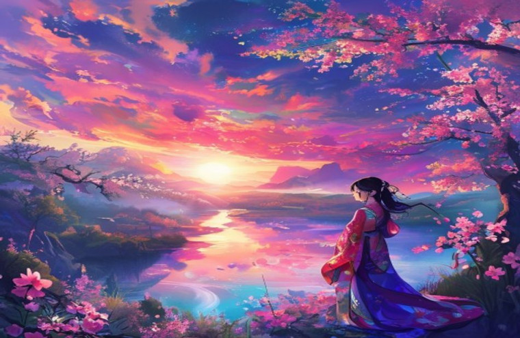 Beautiful Anime AI Wallpaper