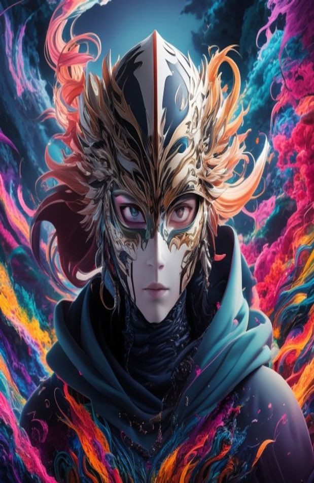 Anime With Mask AI Wallpaper