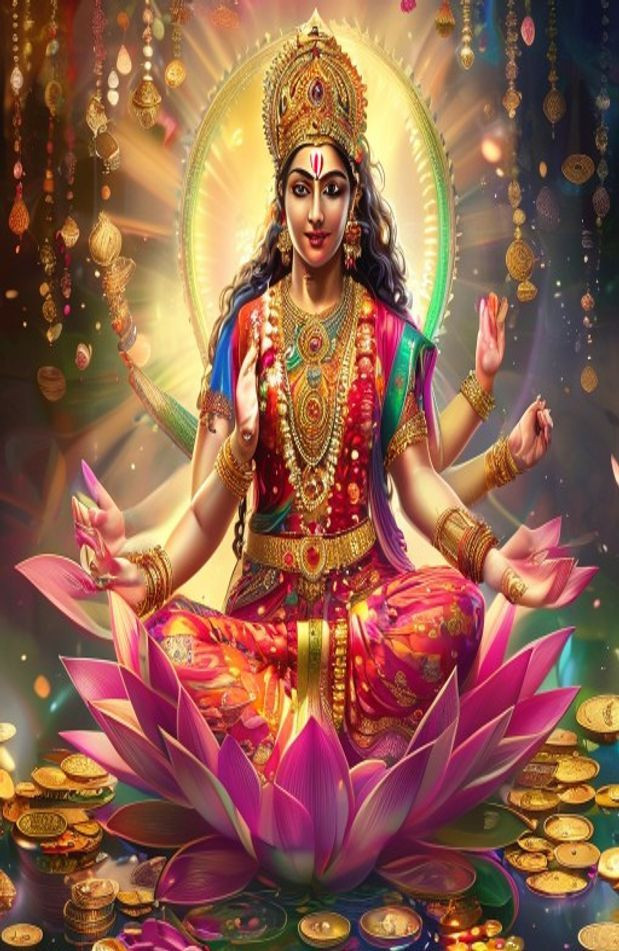 God Lakshmi AI Wallpaper