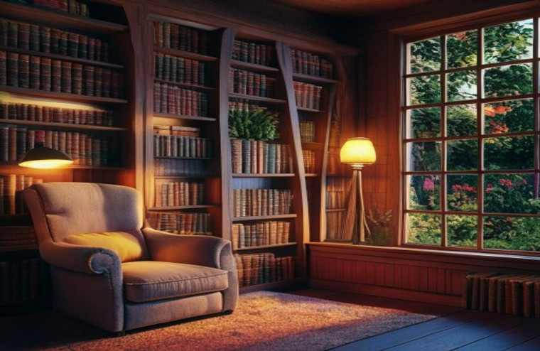 Library AI Wallpaper Image