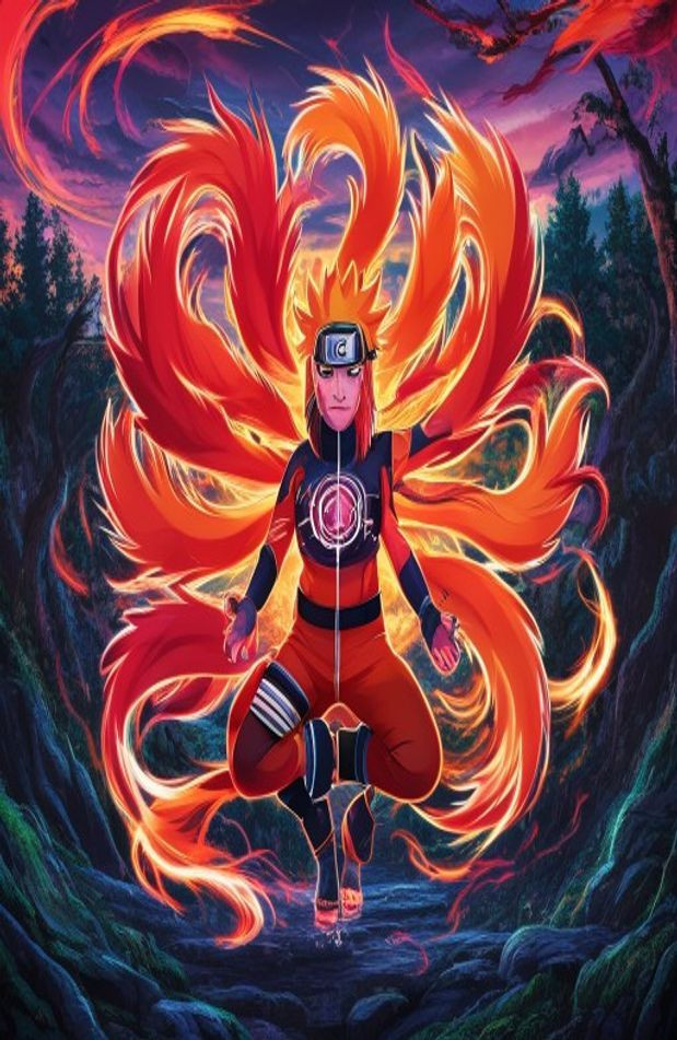 Naruto Nine Tails AI Wallpaper