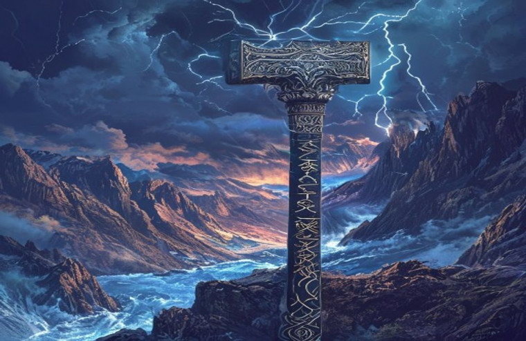 Thor S Hammer AI Wallpaper