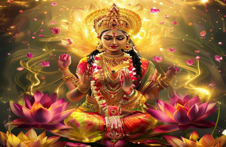 God Lakshmi AI Wallpaper