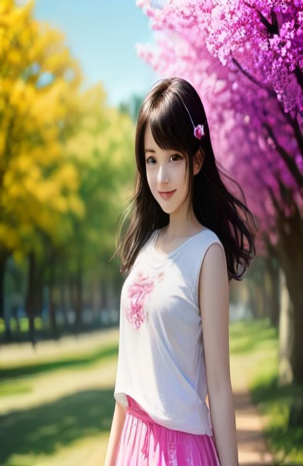 Cute Teen Girl AI Wallpaper