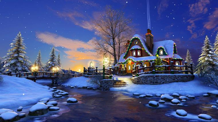 Free download White Christmas 3D Screensaver Live Wallpaper HD [1280x720] for your Desktop