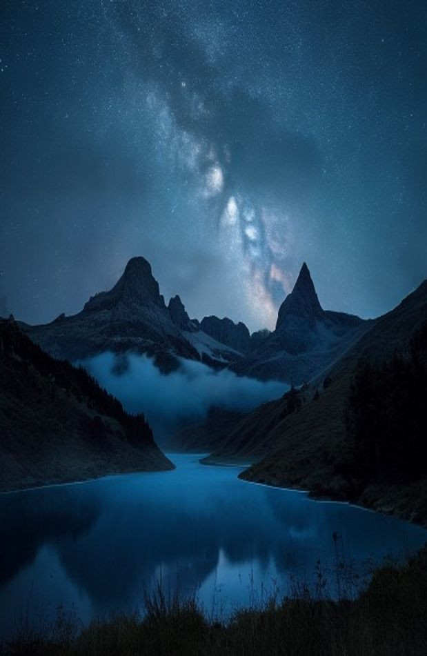 Mountain Night AI Wallpaper