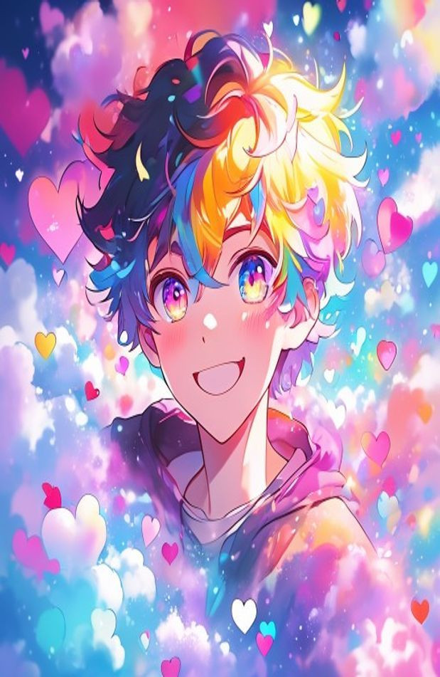 Love Anime Boy AI Wallpaper