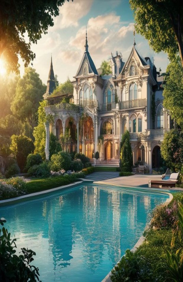 Luxury Mansion AI Wallpaper