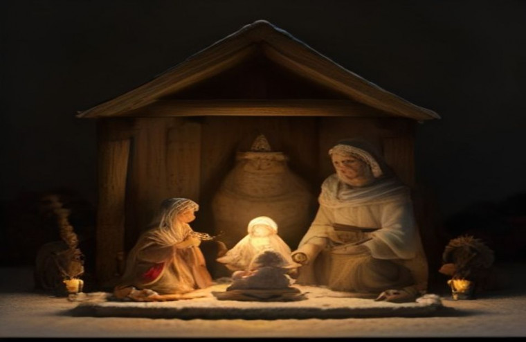 Christmas Nativity AI Wallpaper